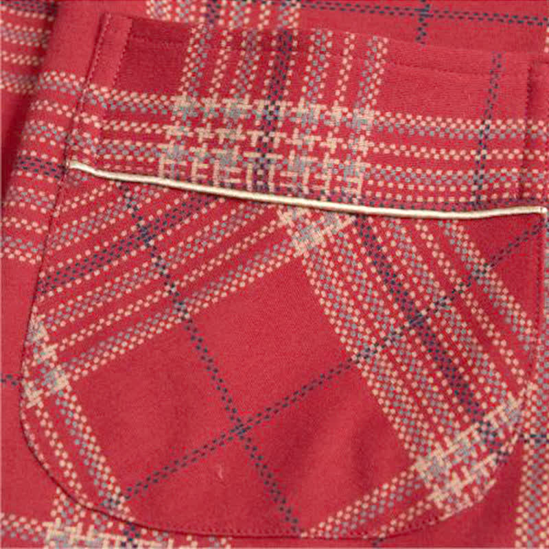 Ownkoti Cotton Checkered Pajama Set with Long Sleeves for Maximum Comfort