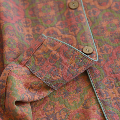 Ownkoti Vintage Jacquard Cozy Cotton Loungewear Set