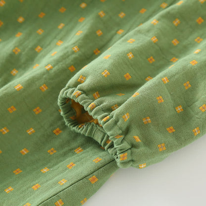 Diffuse Cotton Gauze Pajama Set - Comfortable Button-Down Sleepwear