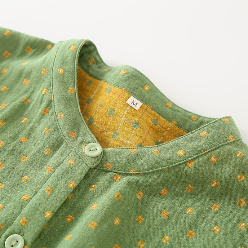 Diffuse Cotton Gauze Pajama Set - Comfortable Button-Down Sleepwear