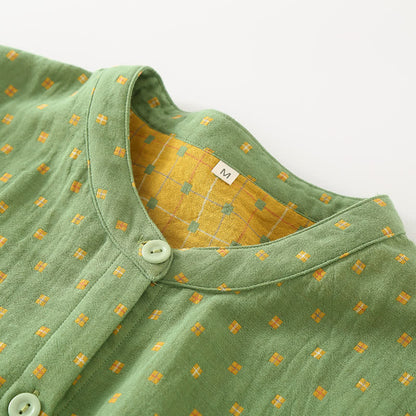 Diffuse Cotton Gauze Pajama Set - Comfortable Button-Down Sleepwear