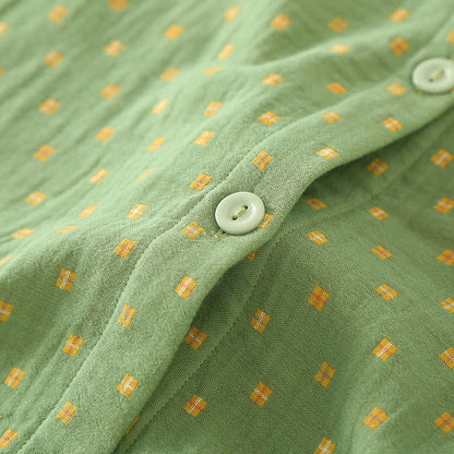 Diffuse Cotton Gauze Pajama Set - Comfortable Button-Down Sleepwear