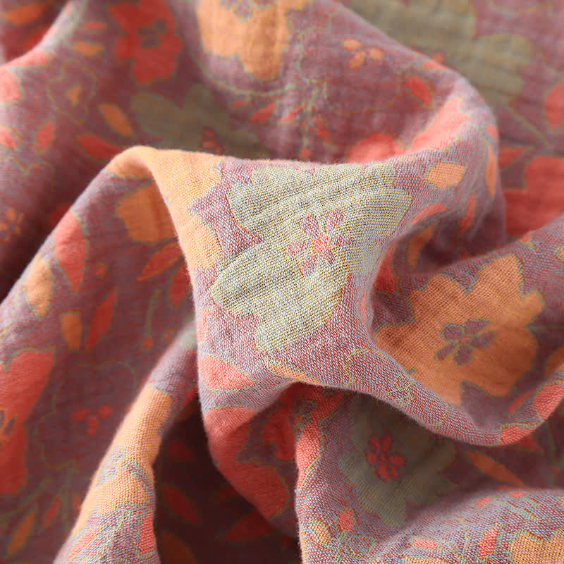 Vintage Floral Cotton Gauze Pajama Set for Stylish Comfort