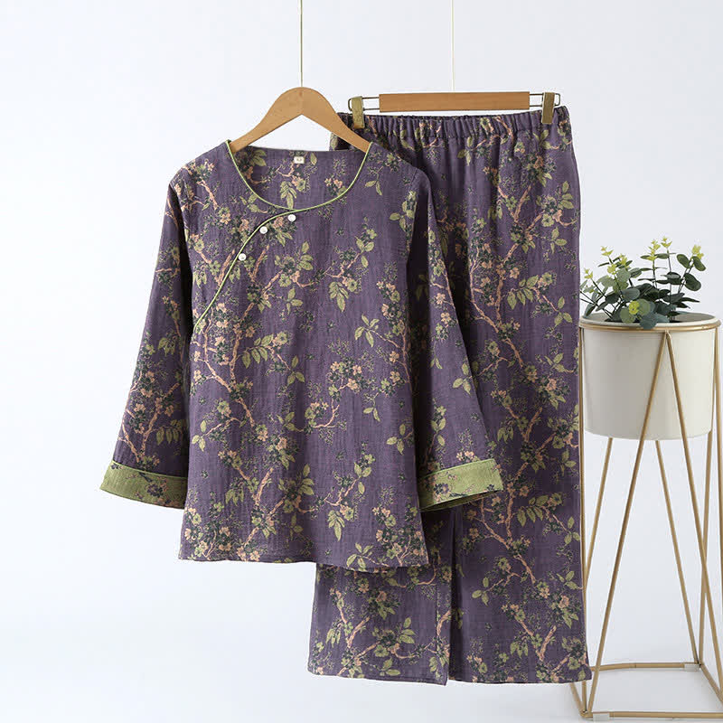 Ownkoti Vintage Jacquard Pure Cotton Loungewear Set for Ultimate Comfort