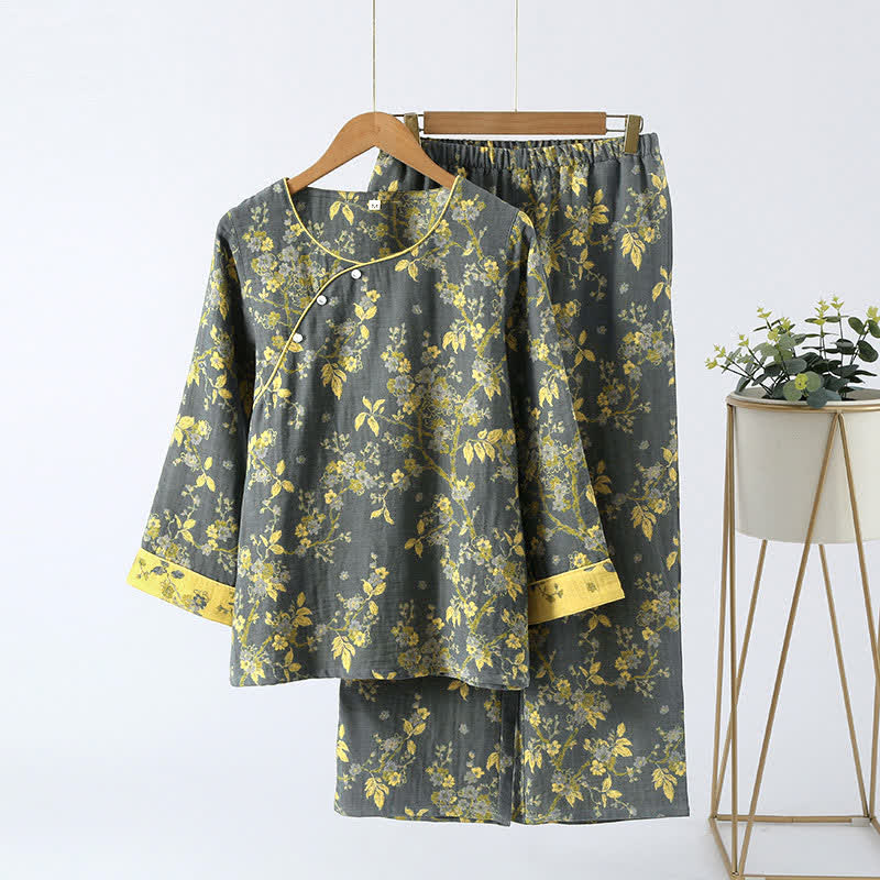 Ownkoti Vintage Jacquard Pure Cotton Loungewear Set for Ultimate Comfort