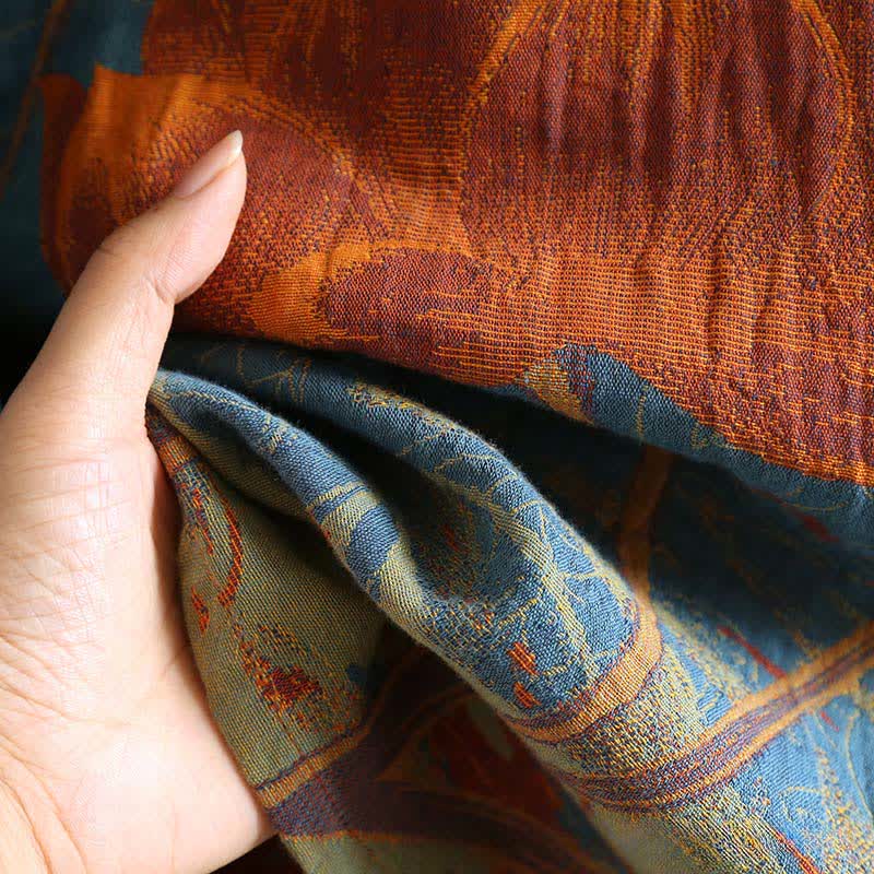 Ownkoti Vintage Lotus Cotton Nightgown made from Double Gauze for Comfortable Sleep