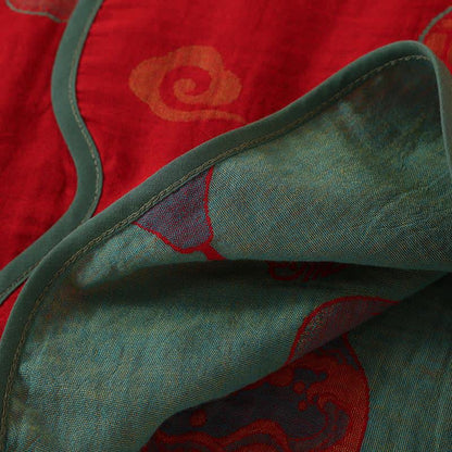 Ownkoti Oriental Style Short Persimmon Cotton Pajama