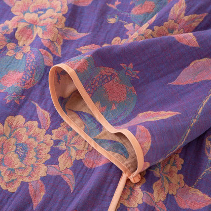 Ownkoti Oriental Style Peony & Pomegranate Cotton Sleepwear for Comfortable Night's Rest
