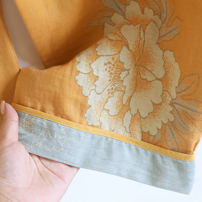 Ownkoti Peony Butterfly Elegant Jacquard Cotton Gauze Pajamas