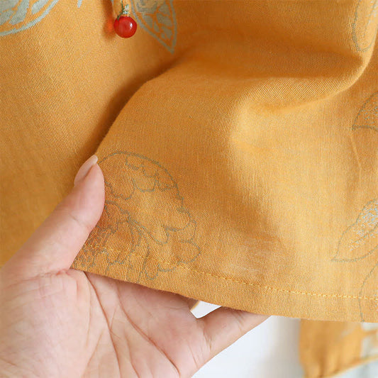 Ownkoti Peony Butterfly Elegant Jacquard Cotton Gauze Pajamas