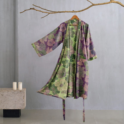 Ownkoti Patch Floral Cotton Gauze Kimono Shirt