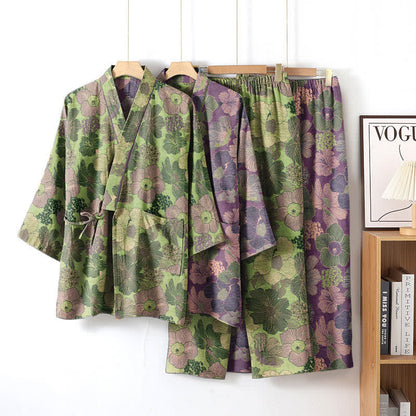 Ownkoti Luxury Relaxation Set with Peach Blossom Kimono Style