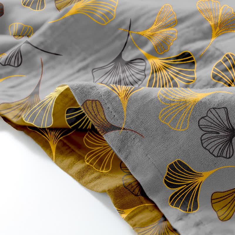 Ownkoti Ginkgo Cotton Gauze Kimono Loungewear Set - Comfort and Style in One