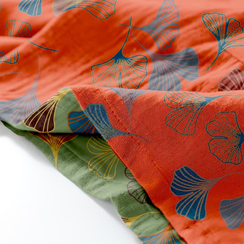 Ownkoti Ginkgo Cotton Gauze Kimono Loungewear Set - Comfort and Style in One