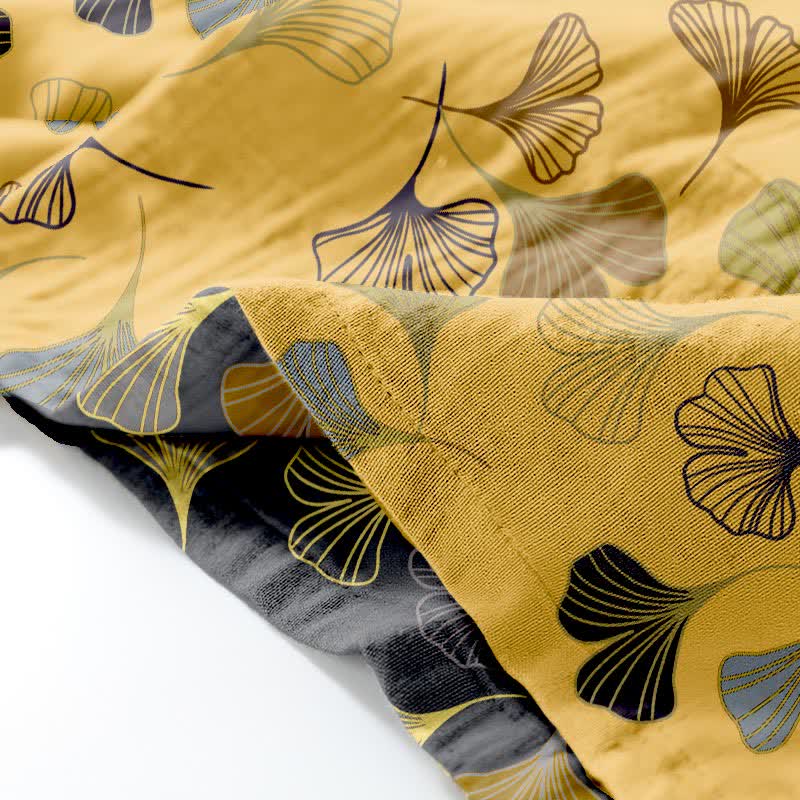 Ownkoti Ginkgo Cotton Gauze Kimono Loungewear Set - Comfort and Style in One