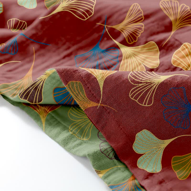 Ownkoti Ginkgo Cotton Gauze Kimono Loungewear Set - Comfort and Style in One