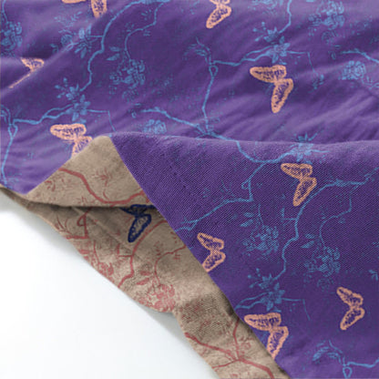 Ownkoti Fragrant Butterfly Cotton Gauze Kimono Loungewear Set