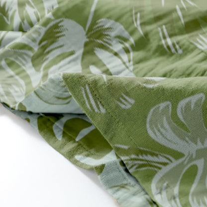 Ownkoti Monstera Cotton Gaze Kimono Lounge Wear Set