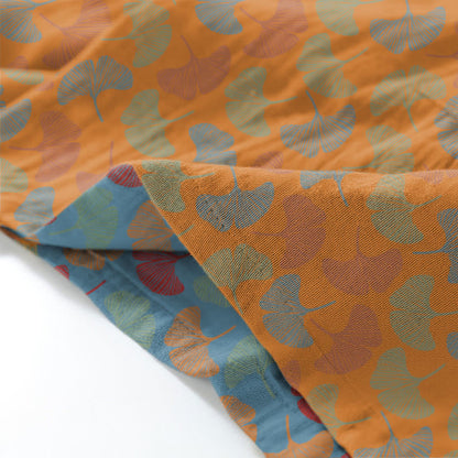 Ownkoti Ginkgo Leaves Cotton Kimono Loungewear Set for Ultimate Comfort