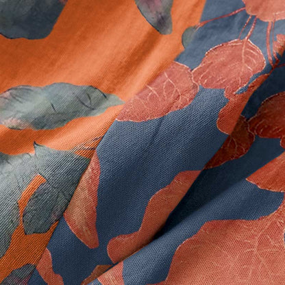 Ownkoti Luxurious Botanical Leaf Cotton Gauze Kimono Robe for Comfort and Style