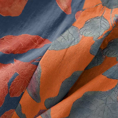 Ownkoti Luxurious Botanical Leaf Cotton Gauze Kimono Robe for Comfort and Style