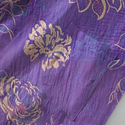 Ownkoti Women's Cotton Gauze Kimono in Two-Tone Peony Design