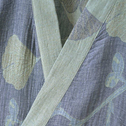 Ownkoti Organic Ginkgo Leaf Kimono Cotton Dress Natural
