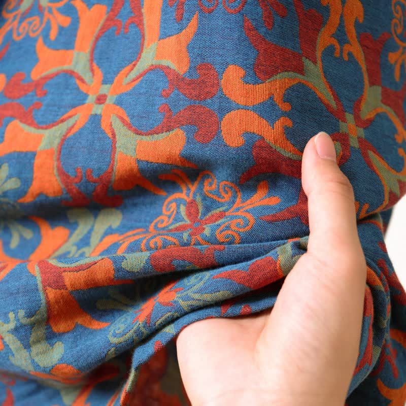 Ownkoti Vintage Geometric Cotton Kimono Robe for Stylish Comfort