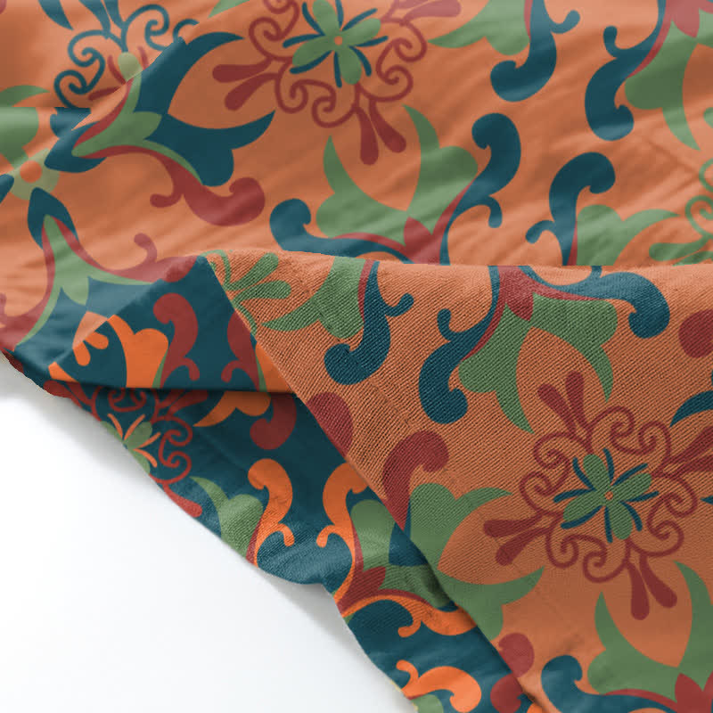 Ownkoti Geometric Pattern Cotton Kimono Lounge Wear Set