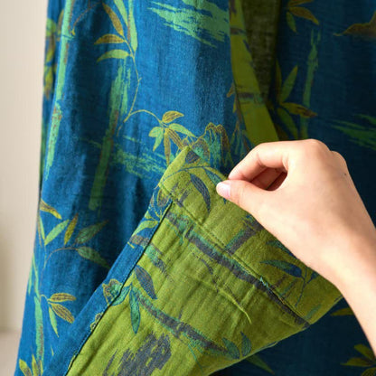 Ownkoti Women's Kimono Robe Made from Two-Color Bamboo Cotton Gauze for Ultimate Comfort