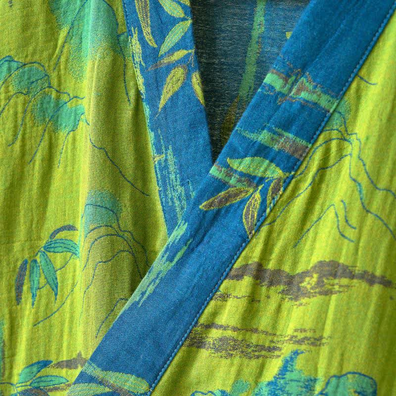 Ownkoti Women's Kimono Robe Made from Two-Color Bamboo Cotton Gauze for Ultimate Comfort