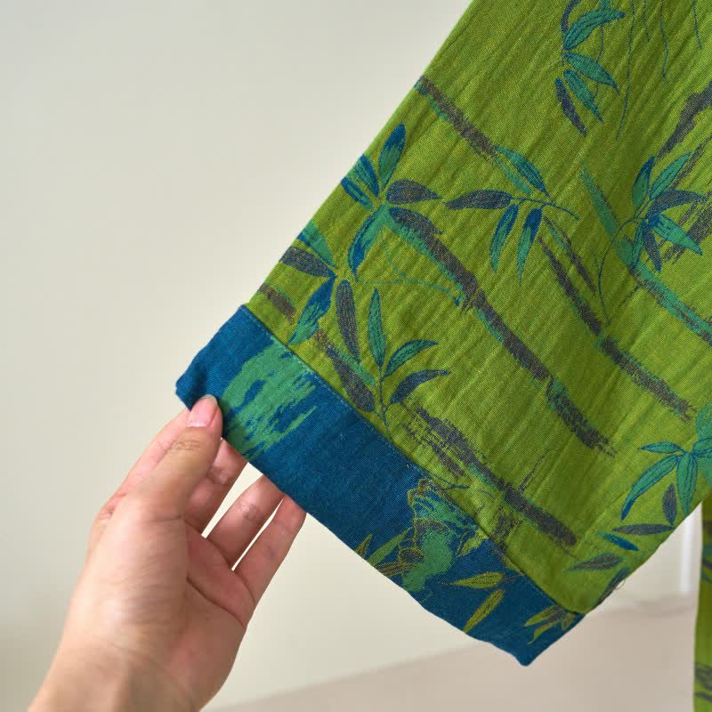 Ownkoti Women's Kimono Robe Made from Two-Color Bamboo Cotton Gauze for Ultimate Comfort