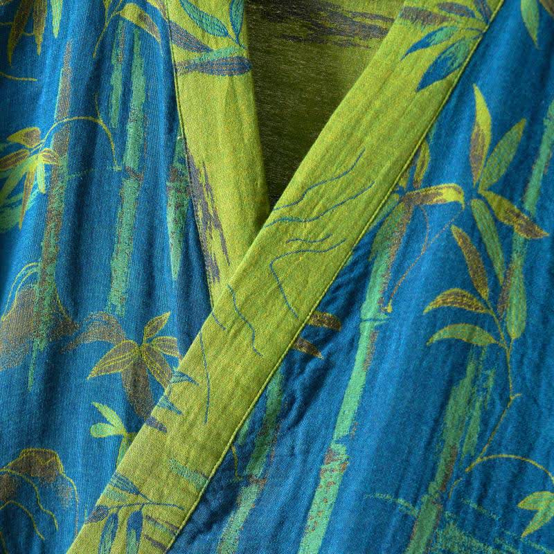 Ownkoti Women's Kimono Robe Made from Two-Color Bamboo Cotton Gauze for Ultimate Comfort