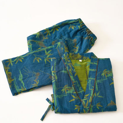 Ownkoti Bamboo Cotton Curly Kimono Loungewear Set