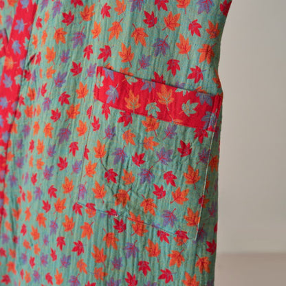 Ownkoti Organic Cotton Kimono Bathrobe with Maple Leaf Pattern