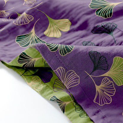 Ownkoti Ginkgo Cotton Gauze Kimono Loungewear Set - Comfort and Style in One