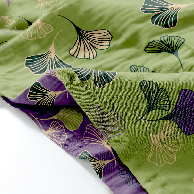 Ownkoti Ginkgo Cotton Gauze Kimono Loungewear Set - Comfort and Style in One