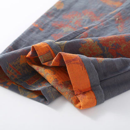 Ownkoti Vintage Tree Jacquard Cotton Loungewear Set for Comfortable Relaxation