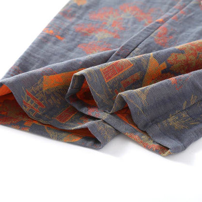 Ownkoti Vintage Tree Jacquard Cotton Loungewear Set for Comfortable Relaxation