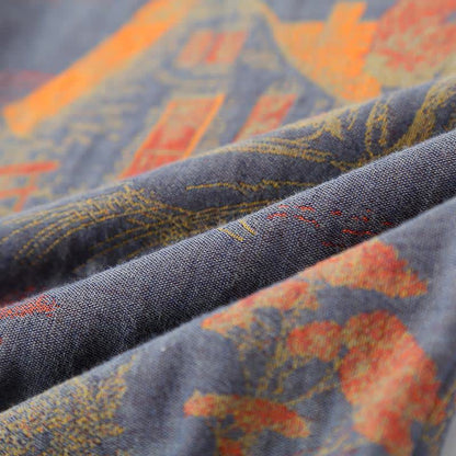 Ownkoti Vintage Tree Jacquard Cotton Loungewear Set for Comfortable Relaxation