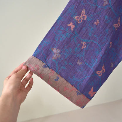 Ownkoti Women's Butterfly Cotton Gauze Kimono Robe for Stylish Comfort