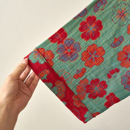 Ownkoti Plum Blossom Cotton Gauze Kimono Robe - Elegant Comfort for Relaxed Style