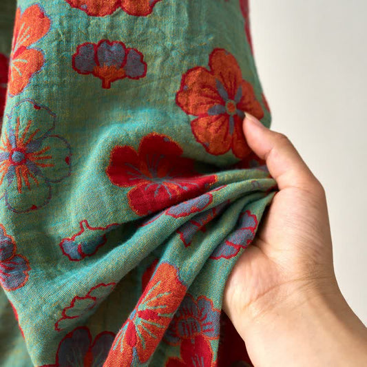 Ownkoti Plum Blossom Cotton Gauze Kimono Robe - Elegant Comfort for Relaxed Style