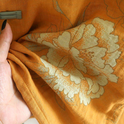 Ownkoti Oriental Style Peony Cotton Pajama Set for Women