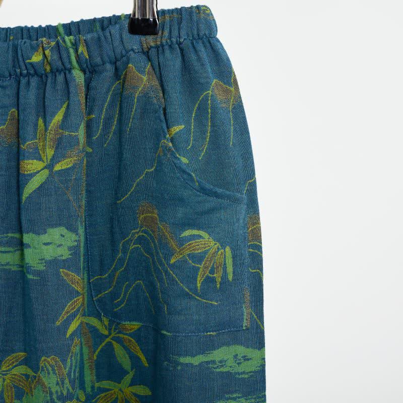 Ownkoti Bamboo Oriental Pajama Set with Fringes Made of Cotton