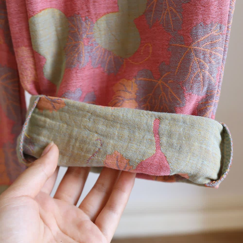 Ownkoti Relaxing Gourd Cotton Long Sleeve Pajama Set for Comfortable Sleep