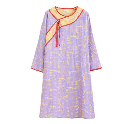 Ownkoti Plus Size Vintage Cotton Nightdress – Elegant & Comfortable Sleepwear