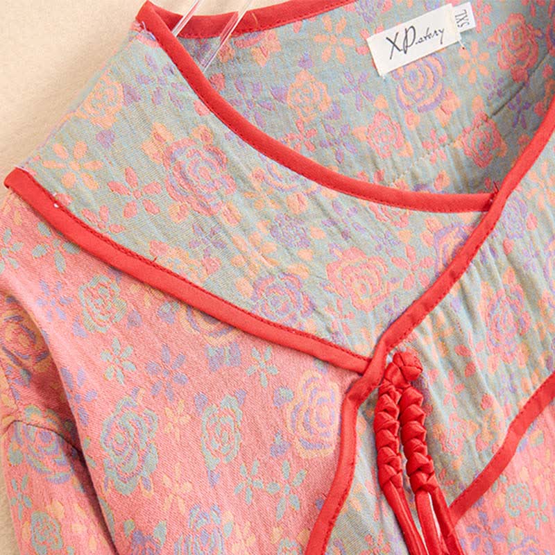 Ownkoti Plus Size Rose Cotton Gauze Nightdress - Comfortable and Elegant Sleepwear