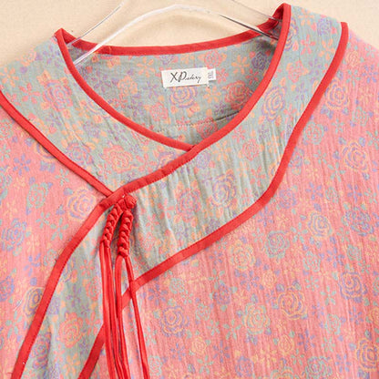 Ownkoti Plus Size Rose Cotton Gauze Nightdress - Comfortable and Elegant Sleepwear