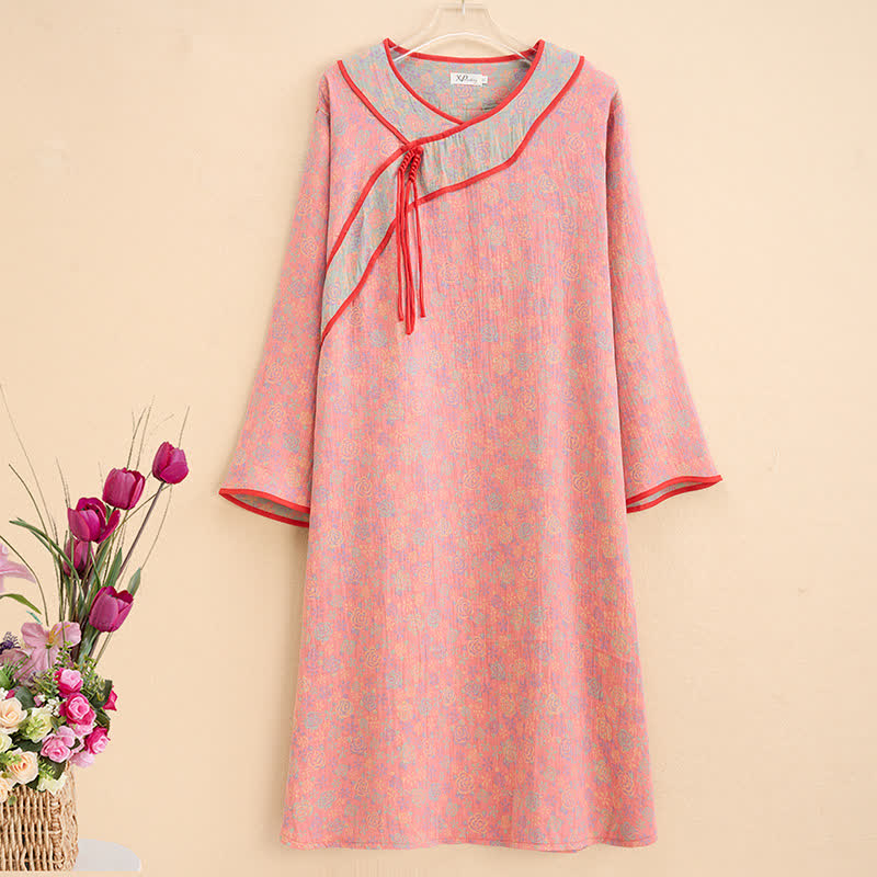 Ownkoti Plus Size Rose Cotton Gauze Nightdress - Comfortable and Elegant Sleepwear